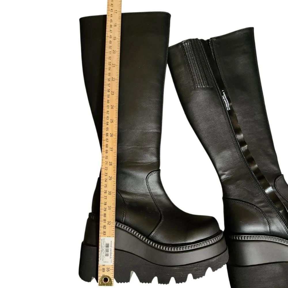 Demonia Shaker Black Platform Boots Womens Size 7 - Picture 11 of 12